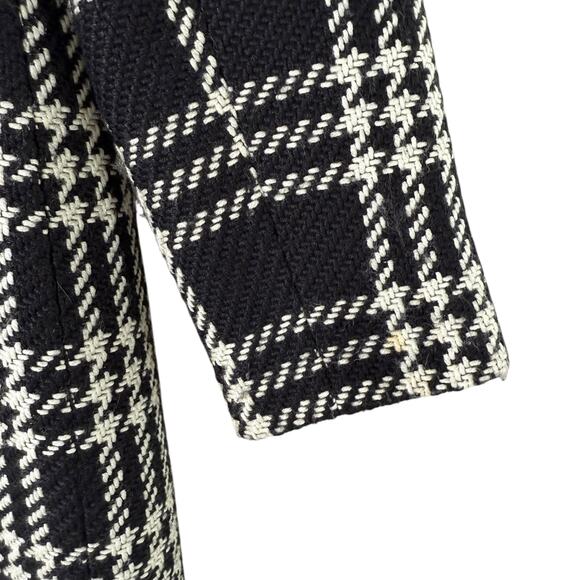 Charter Club Wool Blend‎ Plaid Tweed Coat Black White Button Front, Size 4 - Picture 9 of 9